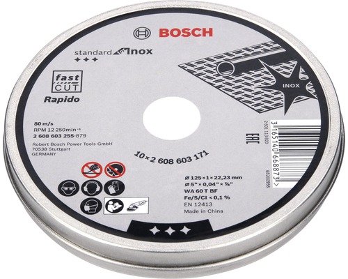 Řezný kotouč Bosch pro nerez v kovové krabičce