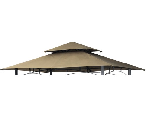 Náhradní díl střecha k párty stanu 240 x 150 x 245 cm polyester béžová 10152419 Detailní pohled na zahradní pavilon se střechou ve dvou úrovních