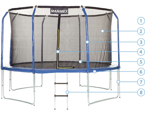 Trampolína Marimex s ochrannou sítí a žebříkem