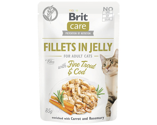 Kapsička pro kočky Brit Care Cat Pouch Trout & Cod in Jelly 85 g