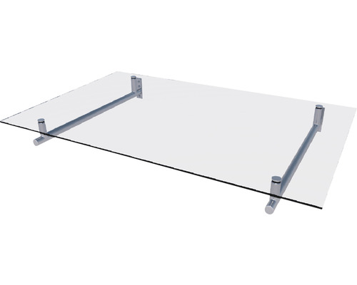 Skleněný přístřešek s kovovými držáky