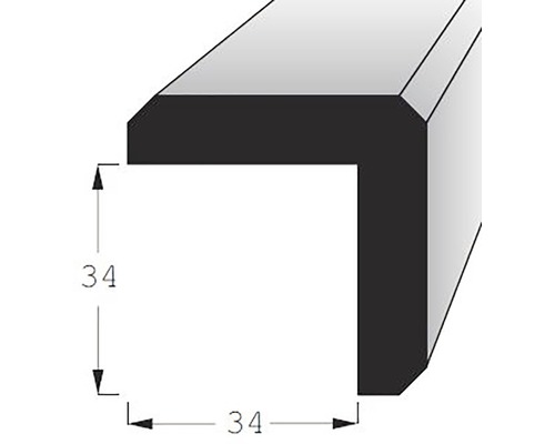 Ochranný roh s fazetou 1500 x 44 x 44 mm smrk