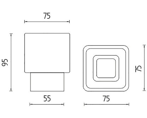 Technický nákres stoličky s rozměry