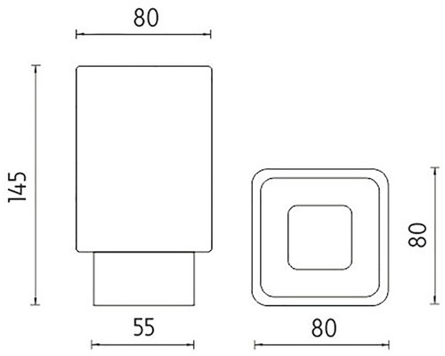 Technický výkres svítidla s rozměry