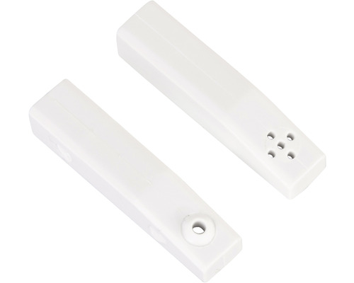 Dva bílé magnetické kontakty pro alarmové systémy