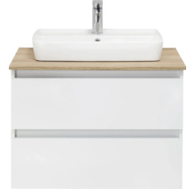 Skříňka pod umyvadlo s umyvadlem na desku a dvěma zásuvkami