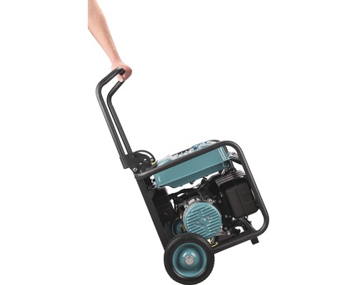 Elektrocentrála s rukojetí a kolečky pro snadný pohyb