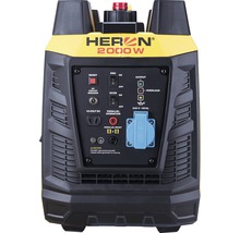Elektrocentrála Heron 2000W, pohled zezadu s ovládacími prvky a konektory