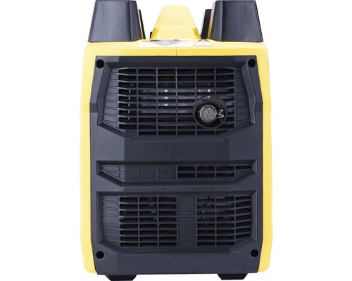 Žlutý generátor s větracími mřížkami