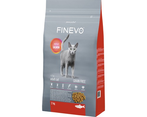 Granule pro kočky FINEVO Adult Cat losos bez obilovin 2 kg