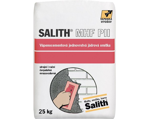 Vápenocementová štuková jednovrstvá omítka Salith MHF PII 25 kg šedá