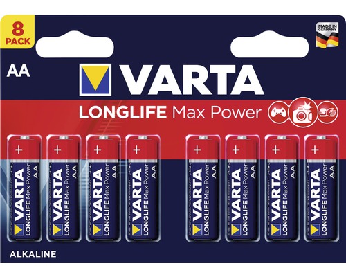 Alkalická baterie Varta Longlife Max Power AA 1,5V 8ks