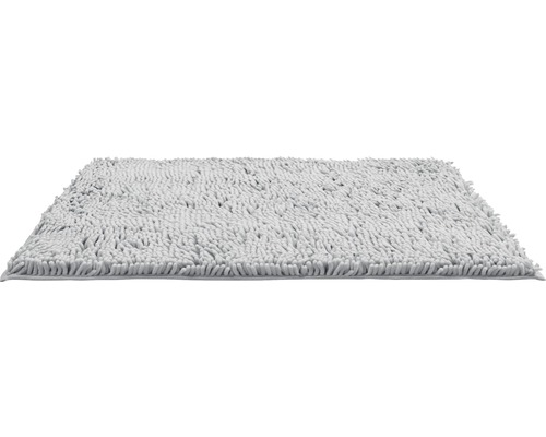 Šedý koupelnový koberec s třásněmi