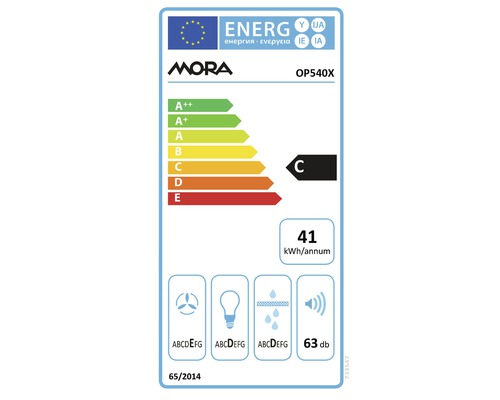 Energetický štítek Mora OP540X