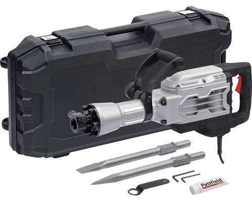 Bourací kladivo s kufříkem, sekáči, nářadím a mazivem