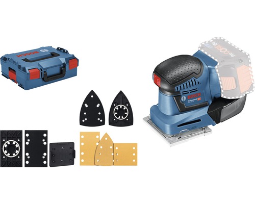 Aku vibrační bruska Bosch Professional GSS 18V-10 vč. L-BOXX 136 a 3 x různá brusná deska C470, bez baterie a nabíječky Aku vibrační bruska Bosch Professional GSS 18V-10 vč. L-BOXX 136 a 3 x různá brusná deska C470, bez baterie a nabíječky