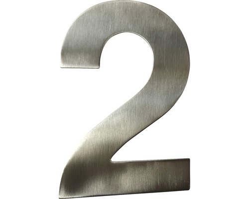 Domovní číslo "2" nerezová ocel, 15 cm