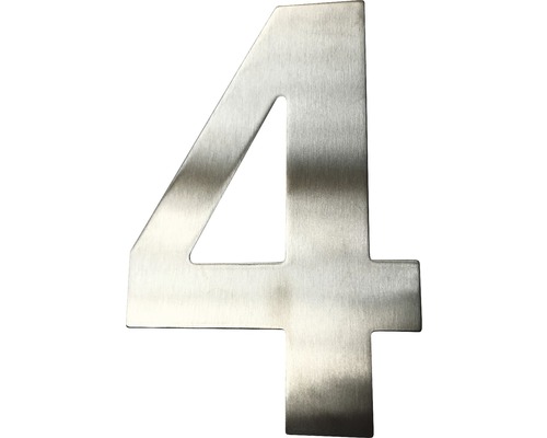 Domovní číslo "4" nerezová ocel, 15 cm