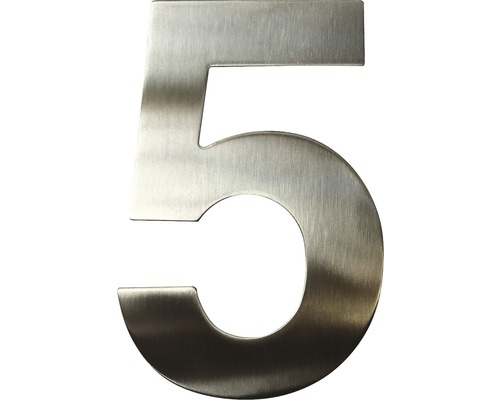 Domovní číslo "5" nerezová ocel, 15 cm