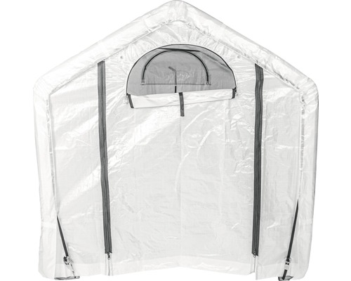 Skleník s otvorem na zip a oknem