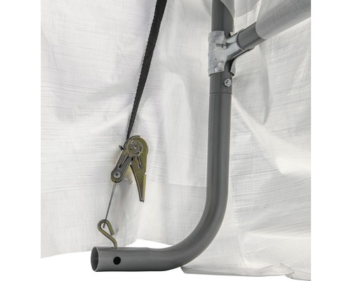 Detailní pohled na rám párty stanu s upínacím popruhem