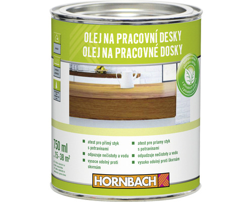 Olej na pracovní desky Hornbach 0,75 l ekologicky šetrné Olej na pracovní desky v plechovce o objemu 750 ml