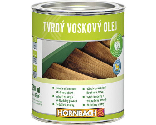 Tvrdý voskový olej na dřevo Hornbach 0,75 l ekologicky šetrné