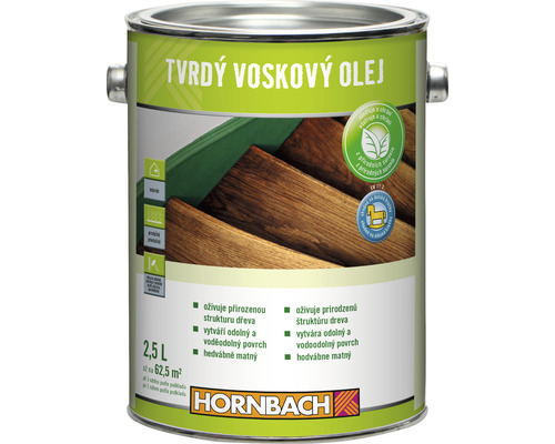 Tvrdý voskový olej na dřevo Hornbach 2,5 l ekologicky šetrné-0