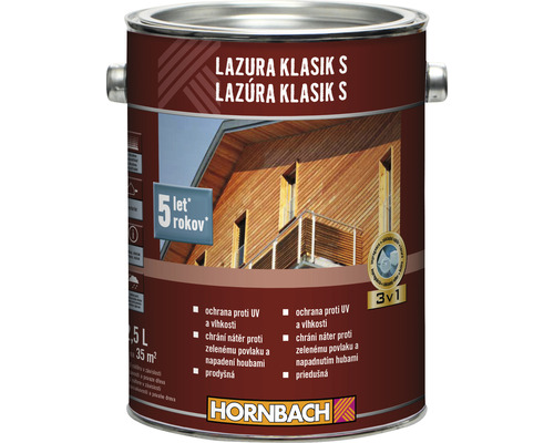 Lazura na dřevo Hornbach Klasik S ořech 2,5 l