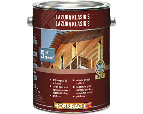 Lazura na dřevo Hornbach Klasik S palisandr 2,5 l-0