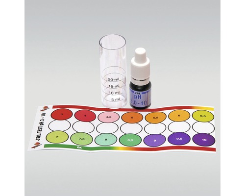 Sada JBL pro testování pH v akváriích s odměrným válcem a barevnou škálou