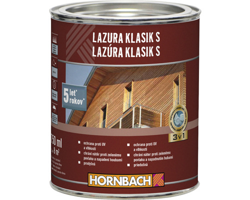 Lazura na dřevo Hornbach Klasik S antracit 0,75 l Lazura na dřevo v kovovém kbelíku, klasické provedení pro venkovní použití