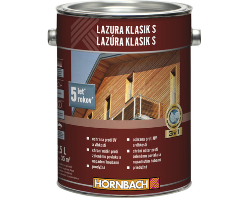 Lazura na dřevo Hornbach Klasik S pinie 2,5 l