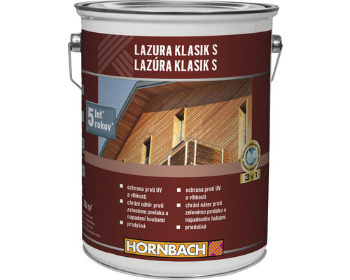 Lazura na dřevo Hornbach Klasik S pinie 5 l-0