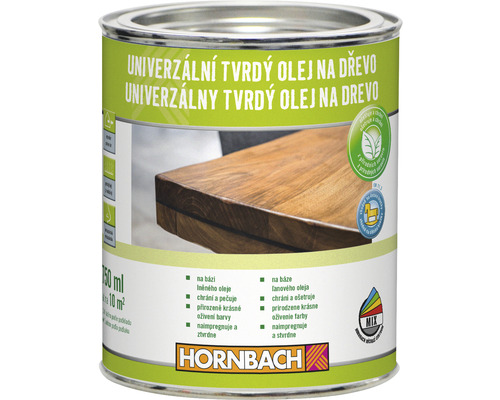 Univerzální tvrdý olej na dřevo Hornbach bezbarvý 0,75 l ekologicky šetrné-0