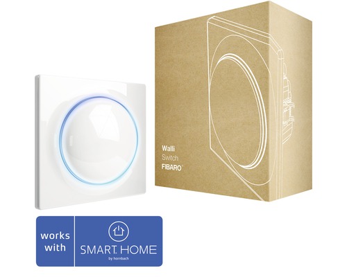 Zapuštěný modul Fibaro Walli Switch Fibaro pod omítku s funkcí zesilovače pro ovládání jednoho nebo dvou světelných zdrojů kompatibilní se SMART HOME by hornbach