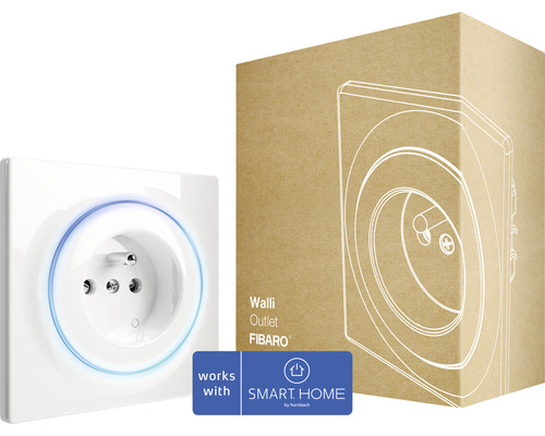 Inteligentní zásuvka Fibaro Walli typu E pro ovládání elektrických zařízení FIBEFGWOE-011 kompatibilní se SMART HOME by hornbach