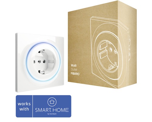 Inteligentní zásuvka Fibaro Walli Outlet s funkcí zesilovače pro ovládání elektrických zařízení - kompatibilní se SMART HOME by hornbach