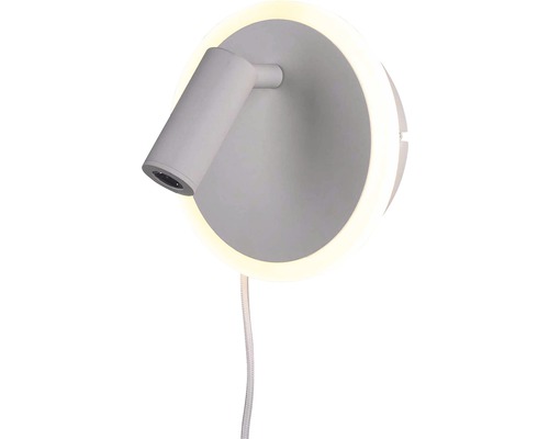 LED nástěnné svítidlo s otočným bodovým světlem a prstencovým podsvícením