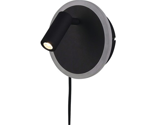 Černé nástěnné svítidlo s kulatým designem