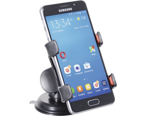 Smartphone v univerzálním držáku s přísavkou