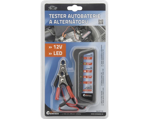 Tester autobaterie s LED displejem