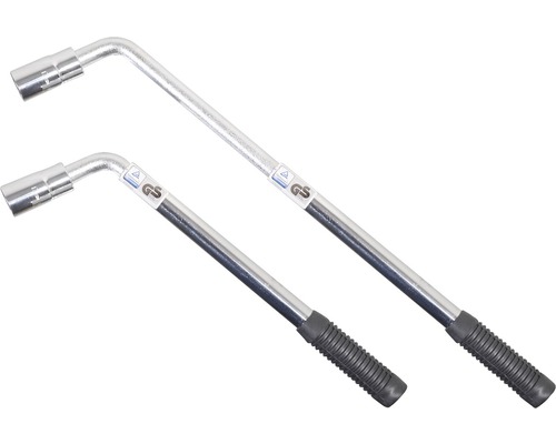 Dva klíče na matice kol s úhlem a rukojetí