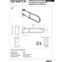 Bemeta sklopná rukojeť U tvaru s krytkou technický nákres