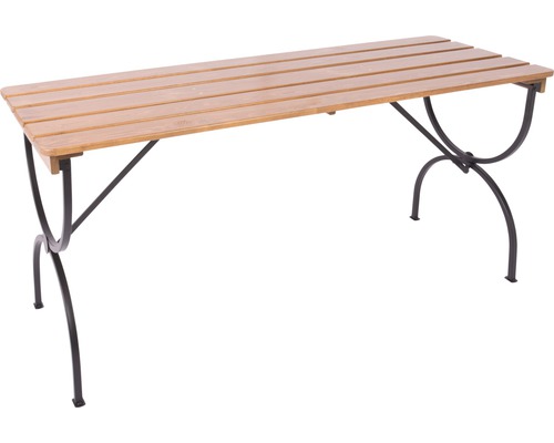 Dřevěná lavice s kovovým rámem