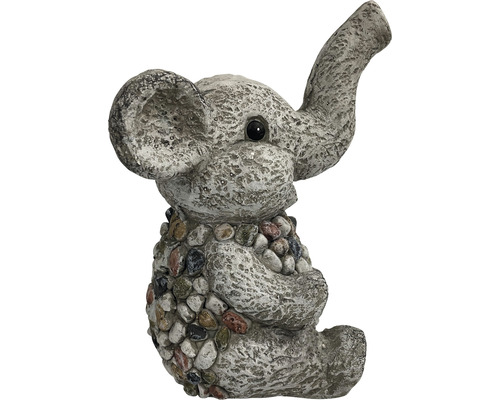 Dekorativní figurka slona z kamene, zdobená kameny