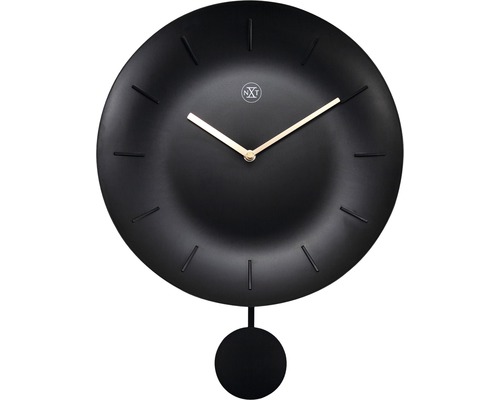Nástěnné hodiny NeXtime Bowl černé 40 x 30 cm-0