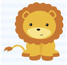 Ilustrace sedícího lva