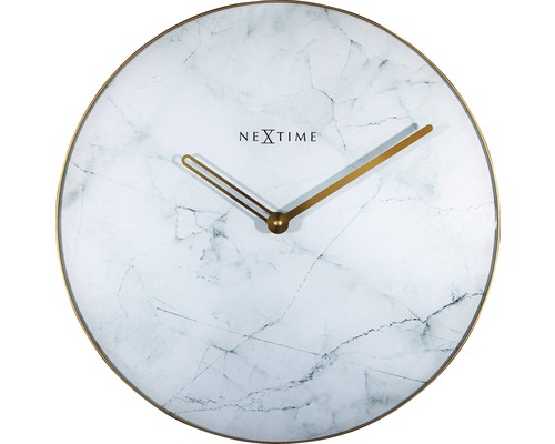 Nástěnné hodiny NeXtime Marble bílé Ø 40 cm