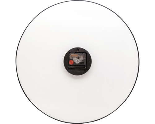 Zadní strana kulatých nástěnných hodin se strojkem